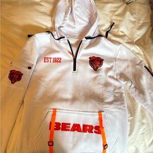 White 'BEARS' Hoodie with Orange Accents